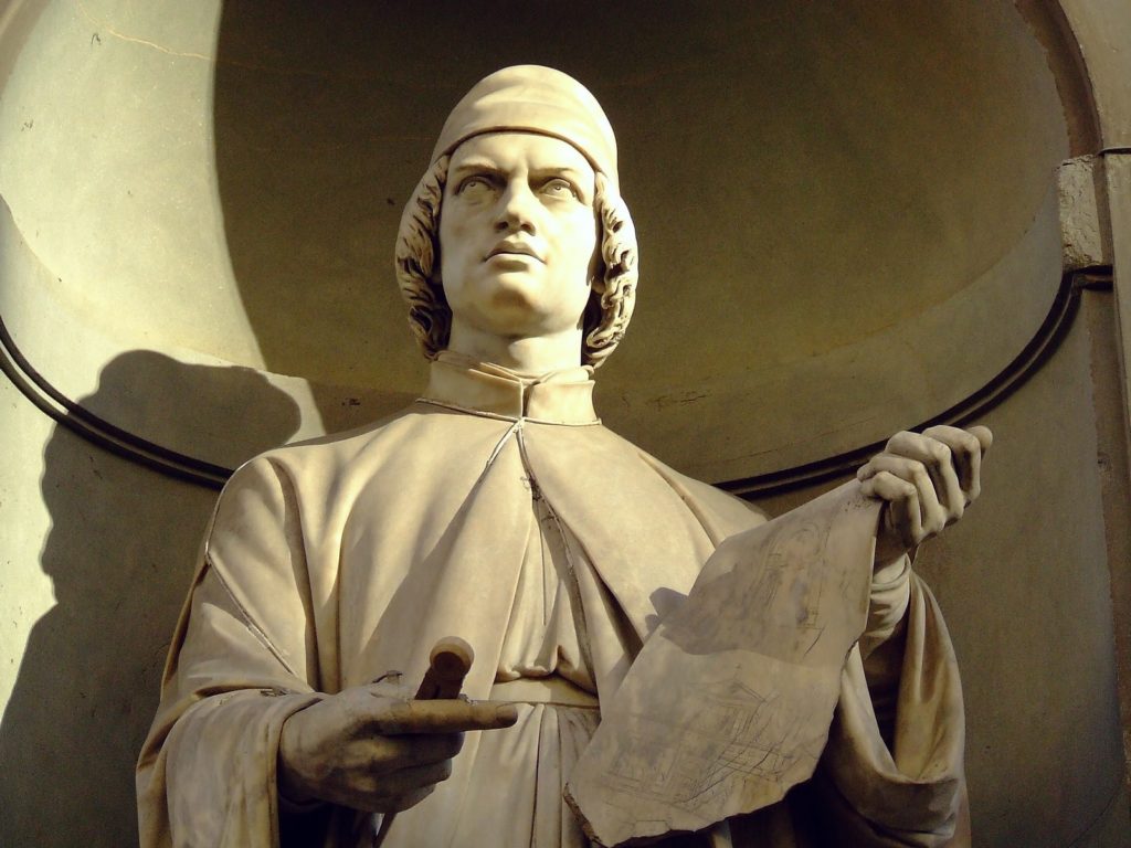 Статуя Альберти во дворе Уффици