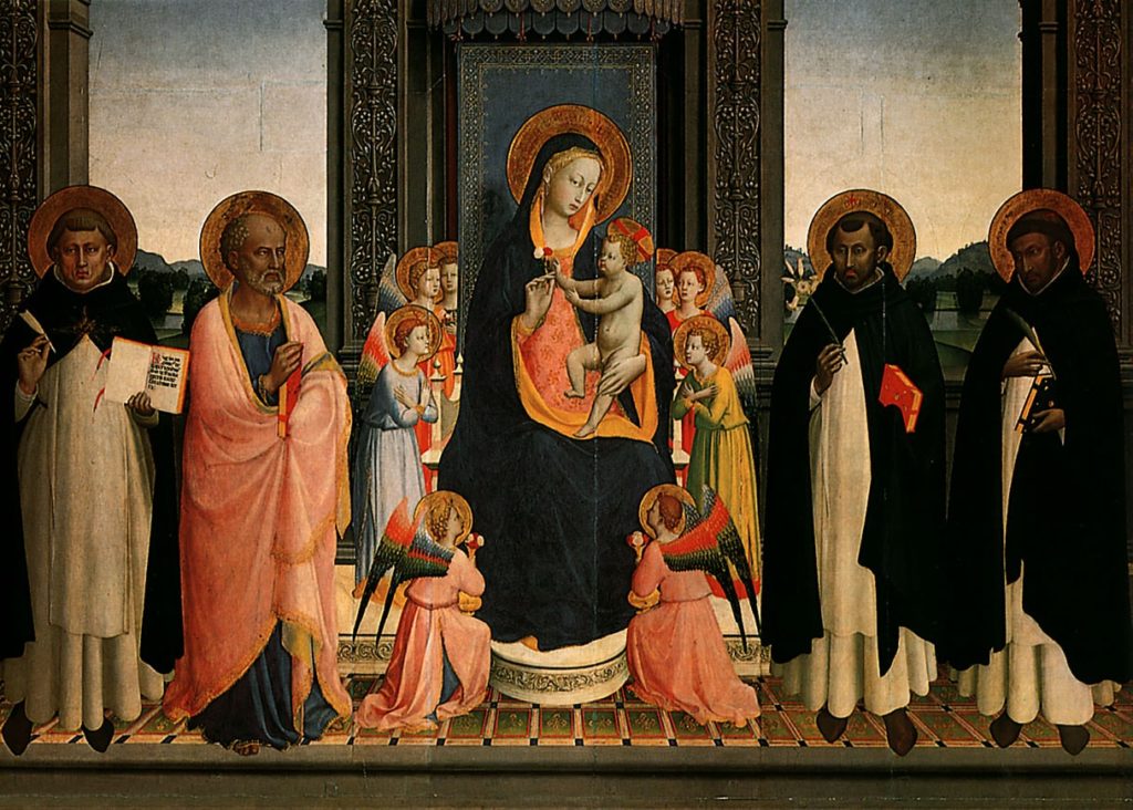 Мадонна с младенцем и святыми. Фра Анджелико.