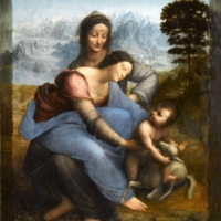 Мадонна с младенцем и святой Анной. Леонардо.