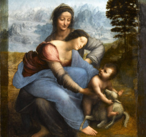 Мадонна с младенцем и святой Анной. Фрагмент.