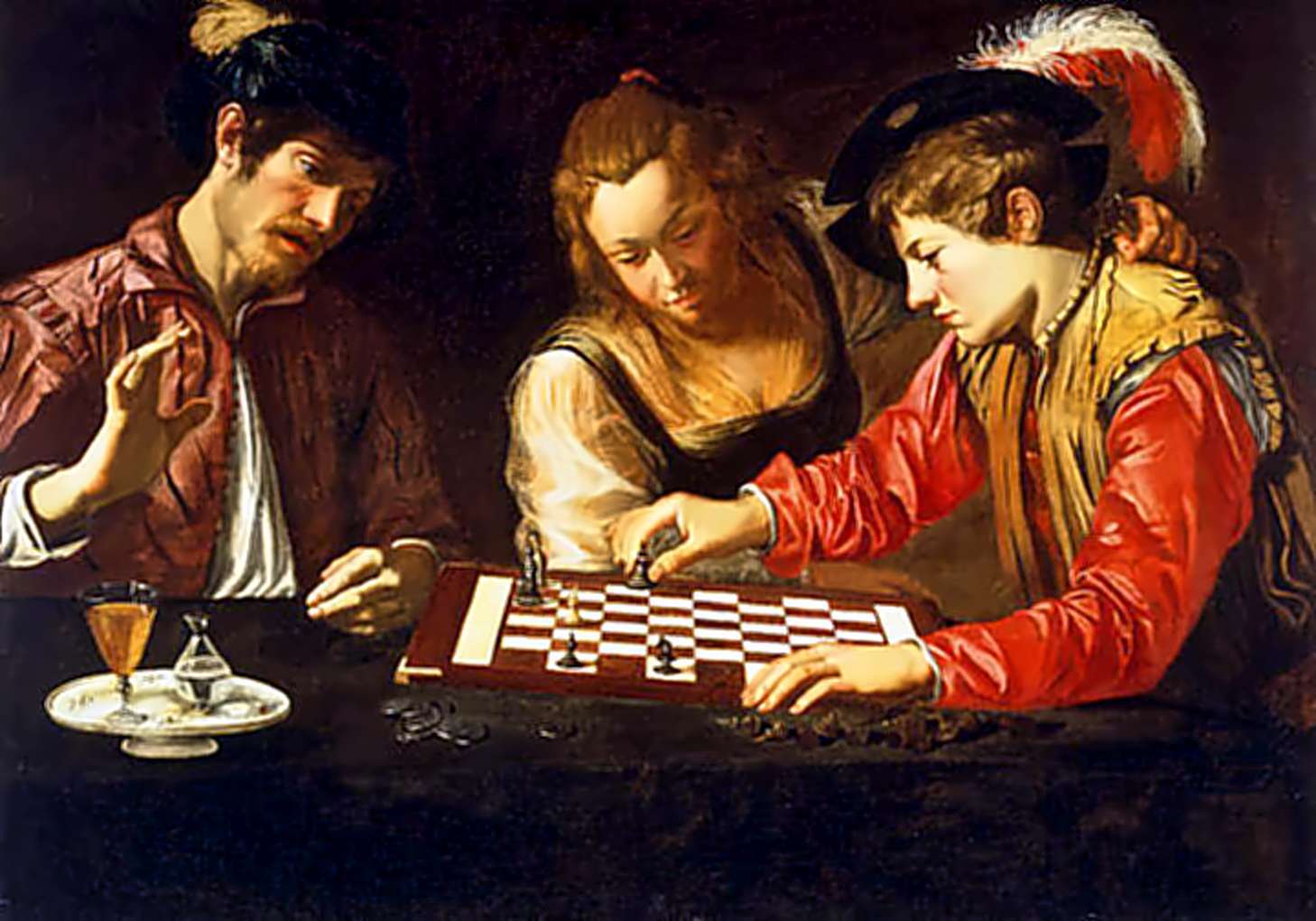 Игроки в карты 6 букв. Караваджо игроки в шахматы. Картина шулеры Караваджо. Караваджо шулеры 1594. Микеланджело Караваджо картины.