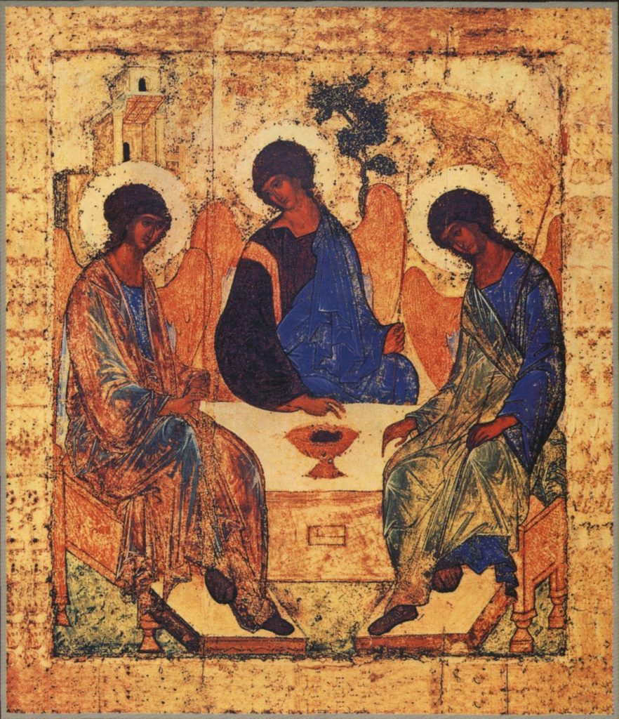икона троица андрея рублева фото
