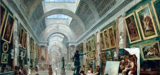 Большая галерея Лувра (1796). Юбер Робер.