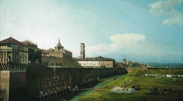 Вид Турина с королевским дворцом. Бернардо Беллотто.