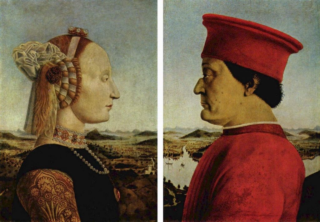 Портреты Баттисты Сфорца и Федериго да Монтефельтро. Пьеро делла Франческа.